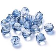 Glass Bead Pumpkin Shape Marine Blue 8.5x8mm Hole 1.2mm