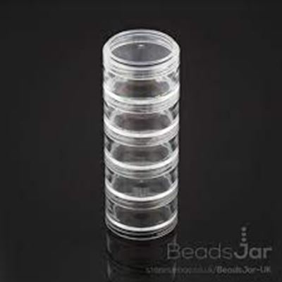 Beadsmith Stackable Tube 6 Compartments 38mm Diameter, 76mm Height  ea