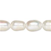 Freshwater Pearl Strand Rice White 10mm (approx 37 beads) each