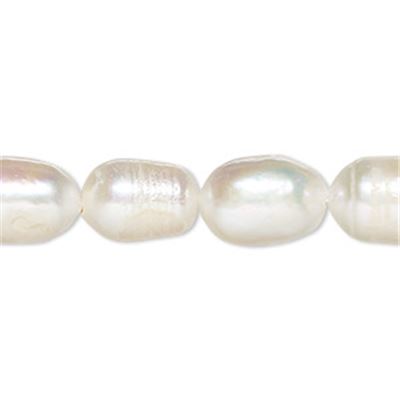 Freshwater Pearl Strand Rice White 10mm (approx 37 beads) each