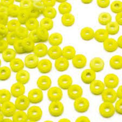 O Beads 3.8x1mm Matte Chartreuse Approx 8.1g