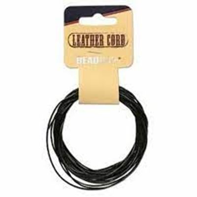 Leather - Round - 2.0mm Black  4.57m Pack