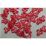 Tri Bead Red Transparent 12mm - Minimum 8g