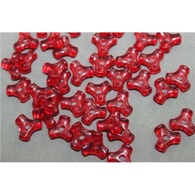 Tri Bead Red Transparent 12mm - Minimum 8g