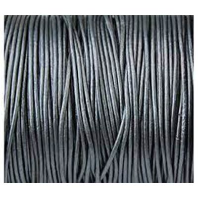Leather - Round - 1.5mm Metallic Grey 1m per metre