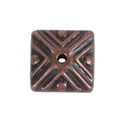 Filler Beads Antique Copper Square 10x10mm Hole 1.2mm each