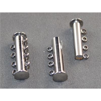 Slide Clasp 4 Strand Antique Silver 25mm ea