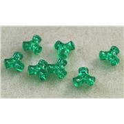 Tri Bead Green Transparent 12mm - Minimum 8g