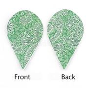 Pendant Faux Leather Teardrop Green Paisley 62x35x2mm each