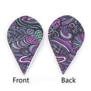 Pendant Faux Leather Teardrop Purple Paisley 62x35x2mm each