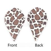 Pendant Faux Leather Teardrop Animal Print 62x35x2mm each