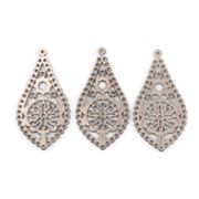 Pendant Faux Leather Filigree Bronze 60x31x2mm each