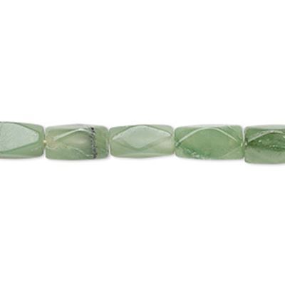 Semi Precious Faceted Strand Aventurine Rectangle 10x5mm (approx 35 beads) ea