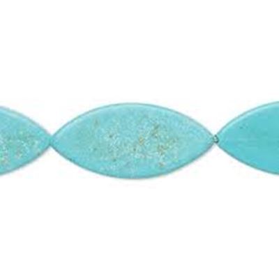 Semi Precious Turquoise (reconstituted) Marquise 28x13mm each