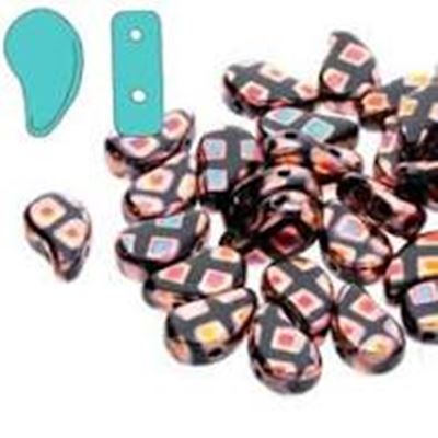 Paisley Duo Jet AB Sliperit Cube 8x5mm Tube approx 22g each