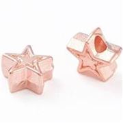 Filler Beads Tibetan Style Star 6x6x3mm Rose Gold  ea