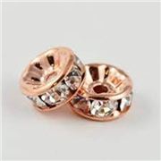 Filler Beads Rondelle Crystal & Rose Gold 5x2.5mm ea