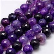 Semi Precious Strand Natural Agate Dyed Indigo Faceted 10mm (approx 37 beads)