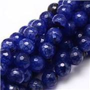 Semi Precious Strand Natural Agate Dyed Blue Faceted 10mm (approx 37 beads)