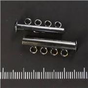 Slide Clasp 4 Strand Black Nickel Magnetic 25mm ea
