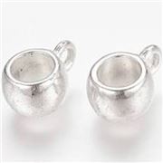 Bail Tibetan Style Round Silver 11.5x8x5mm. ID 5mm. Loop 2mm each