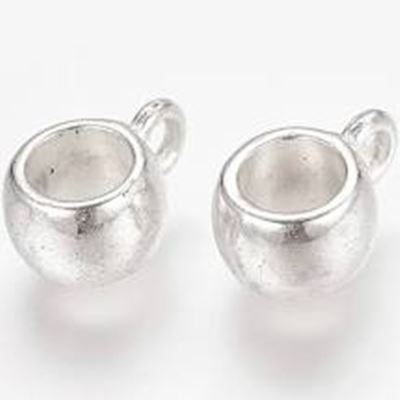 Bail Tibetan Style Round Silver 11.5x8x5mm. ID 5mm. Loop 2mm each