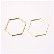 Hexagon Link Gold Alloy 26x22x1mm each