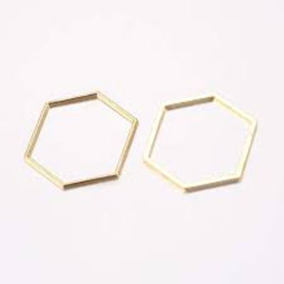 Hexagon Link Gold Alloy 26x22x1mm each