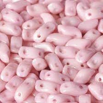 Stormduo Bead 3x7mm Chalk White Lila Luster 8g Tube approx 74 beads ea.