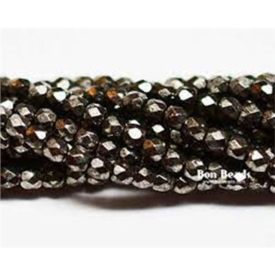 Firepolished Crystal Antique Chrome 3mm ea
