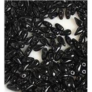 Drop Duo Bead 3x6mm Jet 8g Tube approx 90 beads ea.