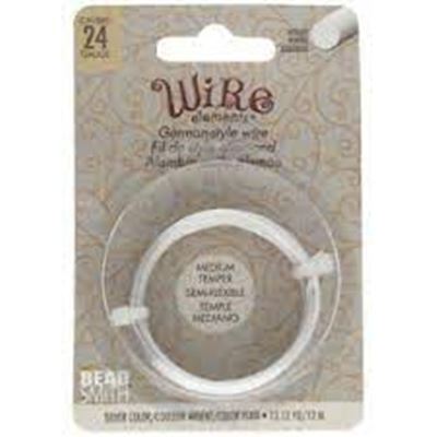 Beadsmith German Style Wire Silver 24 Gauge Round, Medium Temper 12m each.