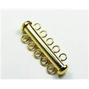 Slide Clasp 5 Strand  Gold 38mm ea