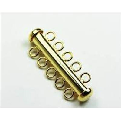Slide Clasp 5 Strand  Gold 38mm ea