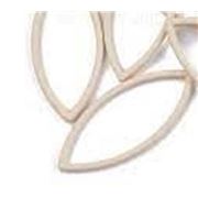 Connector Leaf Matte Taupe 37.5x16.5x1.5mm each