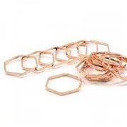 Hexagon Link Rose Gold Alloy 26x22x1mm each