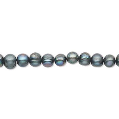 Freshwater Pearl Strand Spruce Green Semi Round 9-10mm  (approx 40 beads) each