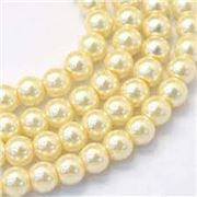 Glass Pearl Strand Lemon Chiffon Pearl 12mm ea Approx 70 Beads