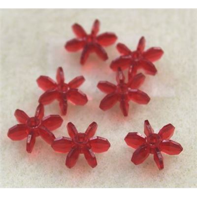 Star Bead Red Transparent 12mm - Minimum 8g
