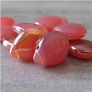 Czech Glass Pear Shaped Drop Pink/Topaz Luster 12 x 16mm each