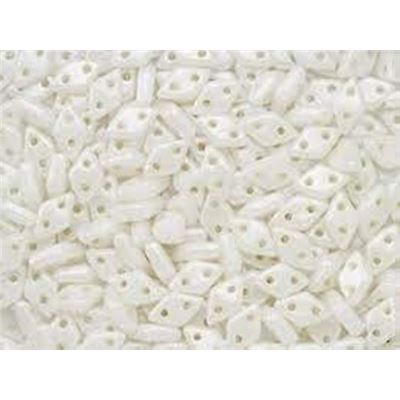 CzechMates Diamond 6.5x4mm Luster-Opaque White Tube (approx 8.5grams)