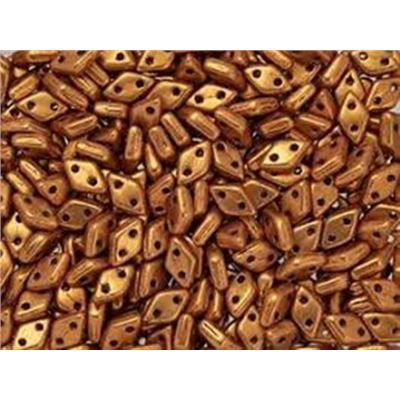 CzechMates Diamond 6.5x4mm Saturated Metallic Russet Orange Tube (approx 8.5grams)