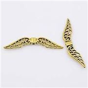 Tibetan Style Angel Wings - Lead & Nickel Free Gold 30x7mm ea