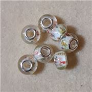 Christmas Tree Large Hole Bead Creamy White Resin 14x9mm each