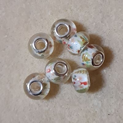 Christmas Tree Large Hole Bead Creamy White Resin 14x9mm each