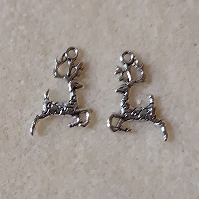 Charm Christmas Reindeer Antique Silver 20x14.5mm ea.