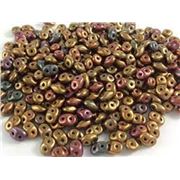 Superduo 2.5 x 5mm Crystal Gold Rainbow Approx 24g