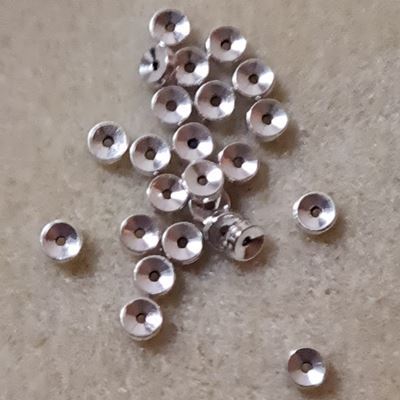 Filler Bead Flat Disc Antique Silver 5mm Lead Free each