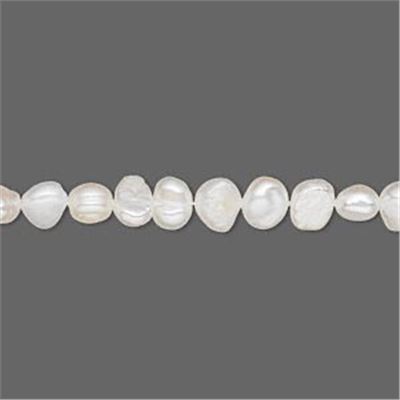 Freshwater Pearl Strand Creamy White Potato 5mm (16 inch strand) each