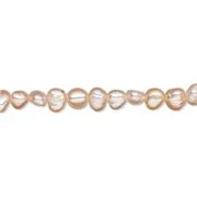 Freshwater Pearl Strand Flat Potato Peach 5mm (16 inch Strand) each